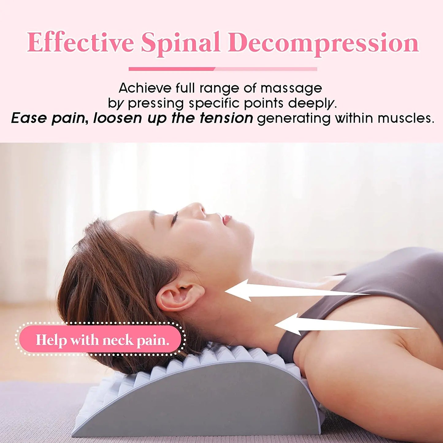 Back Stretcher Pillow Neck Lumbar Support Massager for Neck Waist Back Sciatica Herniated Disc Pain Relief Massage Relaxation